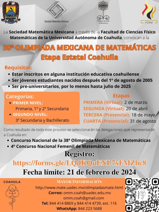 38ª Olimpiada Mexicana de Matemáticas