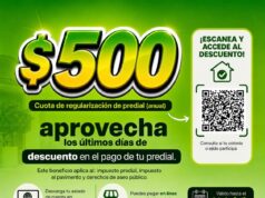 INVITAN A APROVECHAR ÚLTIMOS DÍAS DE DESCUENTO DEL PREDIAL