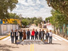 Entregan Esteban y Toño pavimentación de la calle Las Azucenas en el poblado La Ferrería, como parte de los Lunes de Obra