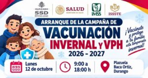 Hoy lunes inicia la campaña de vacunación invernal y contra el VPH en Durango