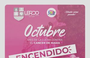 SERÁ ESTE VIERNES EL ENCENDIDO ROSA EN LA PRESIDENCIA DE LERDO